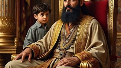 يحكى أن ملك إحدى القبائل وأبنه